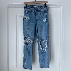 American Eagle Distressed High Waisted Mom Jeans